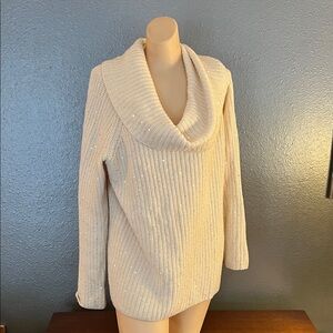 Talbots Cream Cowl Neck Sweater